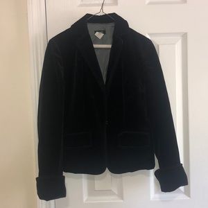 J.crew black velour blazer. Size 0P